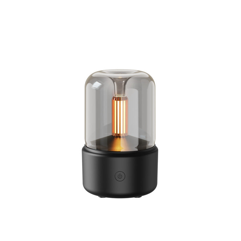 Atmosfer Işıklı Mum Efektli Aromaterapi Difüzör | 120 ml USB Elektrikli Hava Nemlendirici & LED Gece Lambası