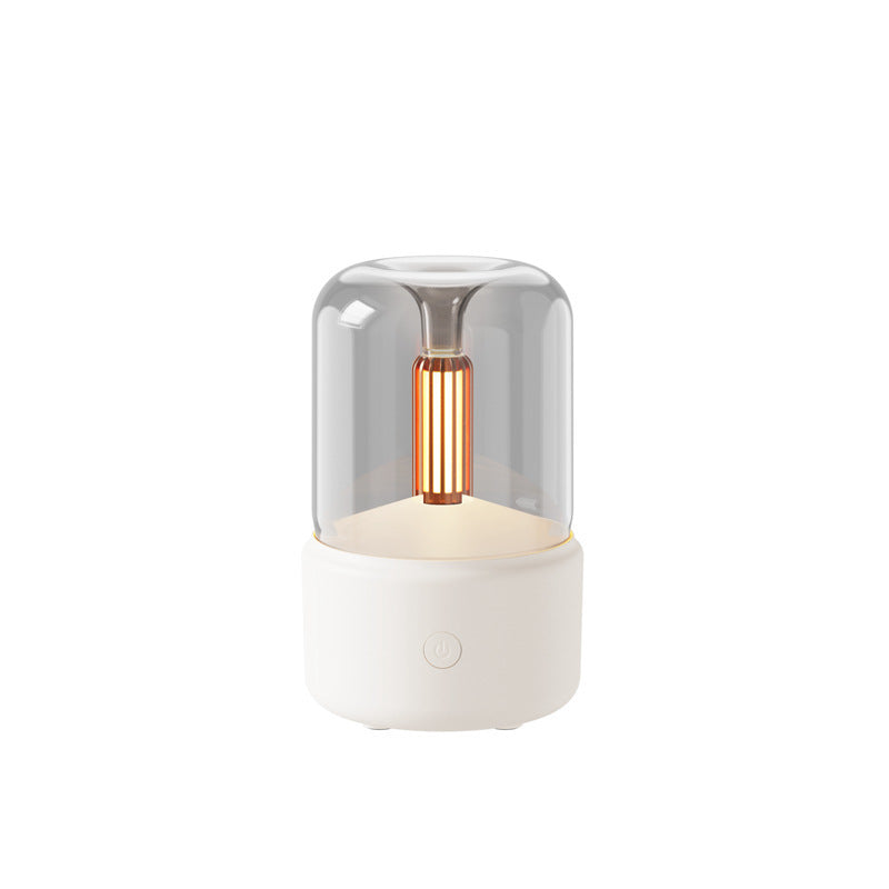 Atmosfer Işıklı Mum Efektli Aromaterapi Difüzör | 120 ml USB Elektrikli Hava Nemlendirici & LED Gece Lambası