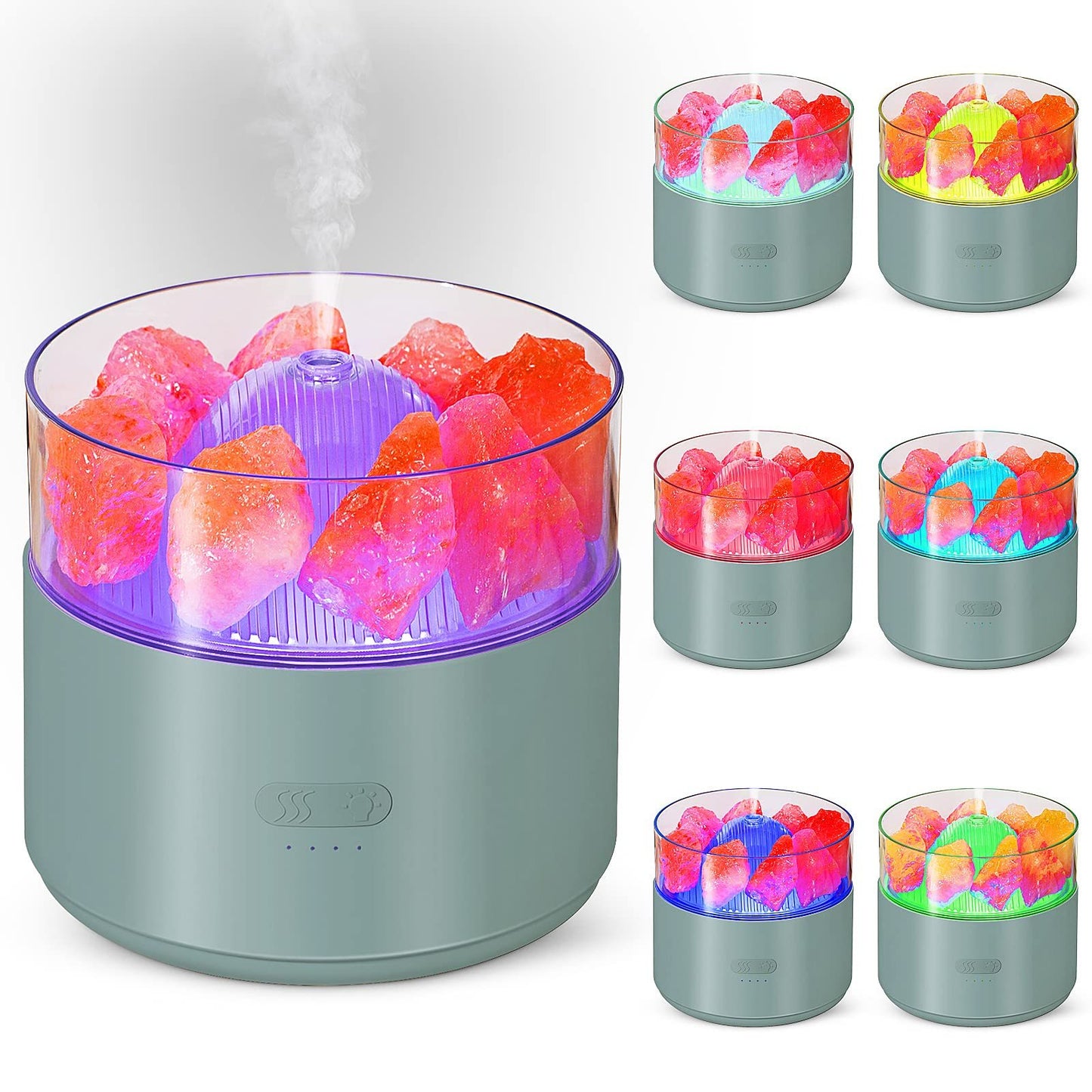 Kristal Tuz Aromaterapi Difüzör | Cool Mist Hava Nemlendirici & LED Ortam Işığı