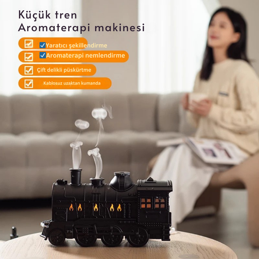 Tren Şeklinde LED Işıklı Aromaterapi Difüzör & Duman Efektli Nemlendirici