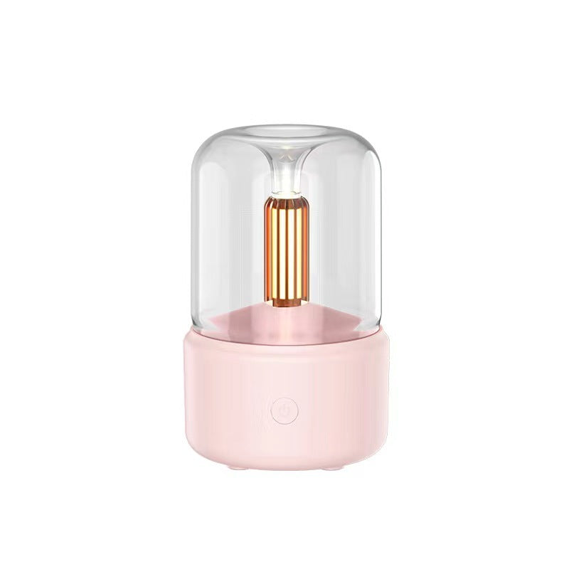 Atmosfer Işıklı Mum Efektli Aromaterapi Difüzör | 120 ml USB Elektrikli Hava Nemlendirici & LED Gece Lambası